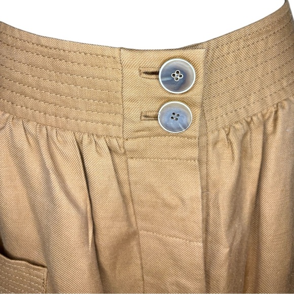 J Crew women’s Dorrie Linen Blend mini Skirt camel color sz 0 preloved - Picture 9 of 10